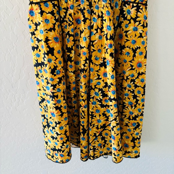 Topshop Strappy Ruched Floral Yellow Dress - Picture 7 of 10